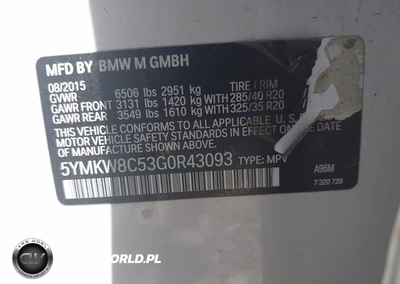 2016 BMW X6 M VIN:5YMKW8C53G0R43093 - 9