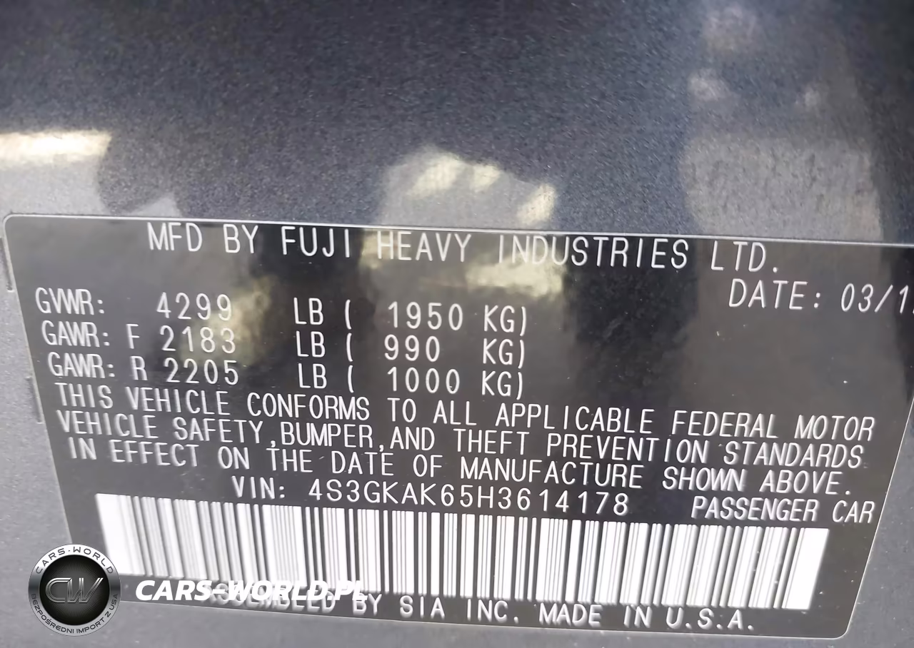 2017 Subaru Impreza 2.0I Sport VIN:4S3GKAK65H3614178 - 9