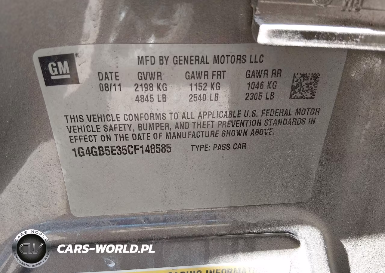 2012 Buick Lacrosse Convenience Group VIN:1G4GB5E35CF148585 - 9
