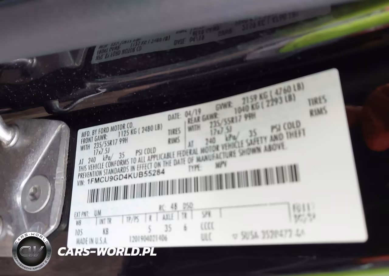 2019 Ford Escape Se VIN:1FMCU9GD4KUB55284 - 9
