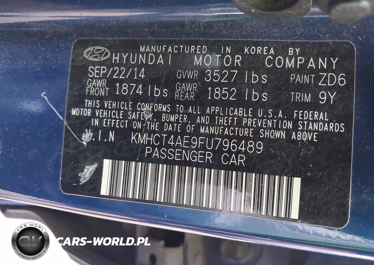 2015 Hyundai Accent Gls VIN:KMHCT4AE9FU796489 - 9