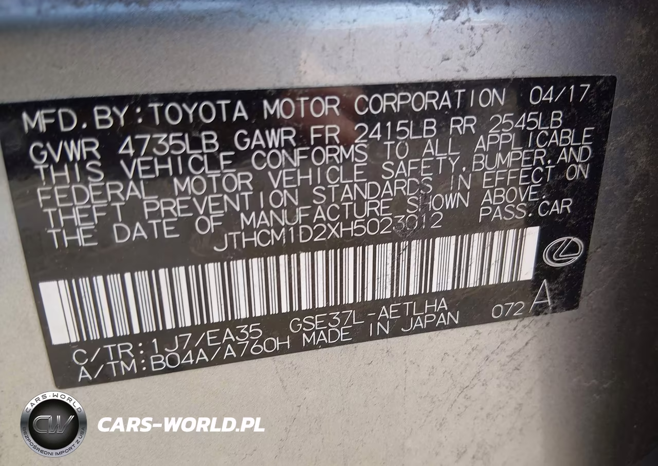 2017 Lexus Is 300 VIN:JTHCM1D2XH5023012 - 9