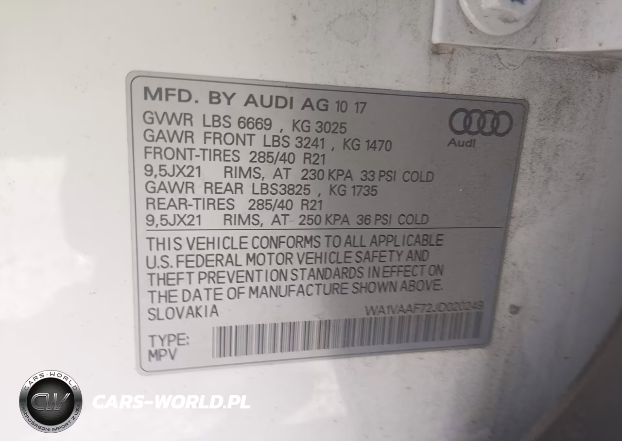 2018 Audi Q7 3.0T Premium VIN:WA1VAAF72JD020249 - 9
