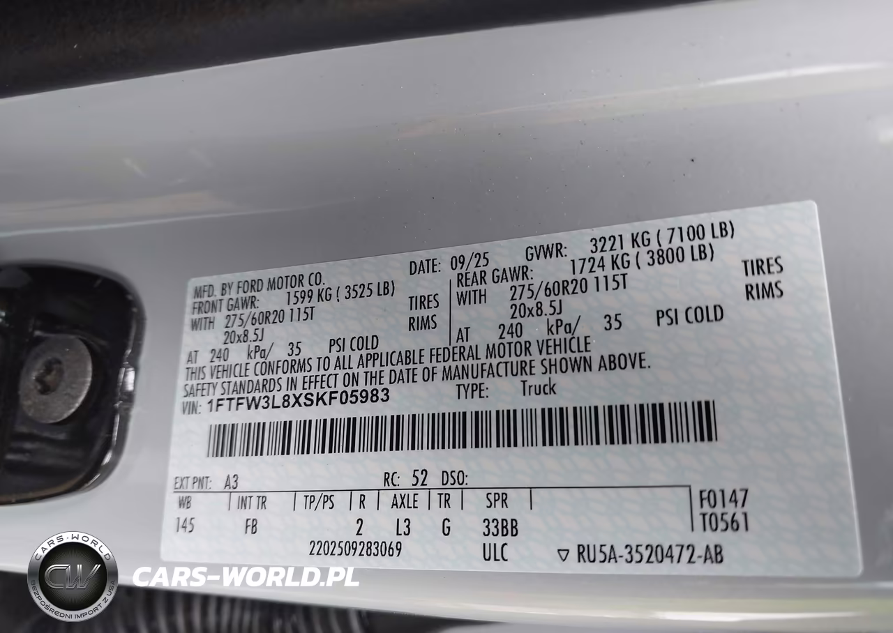 2025 Ford F-150 Xlt VIN:1FTFW3L8XSKF05983 - 9