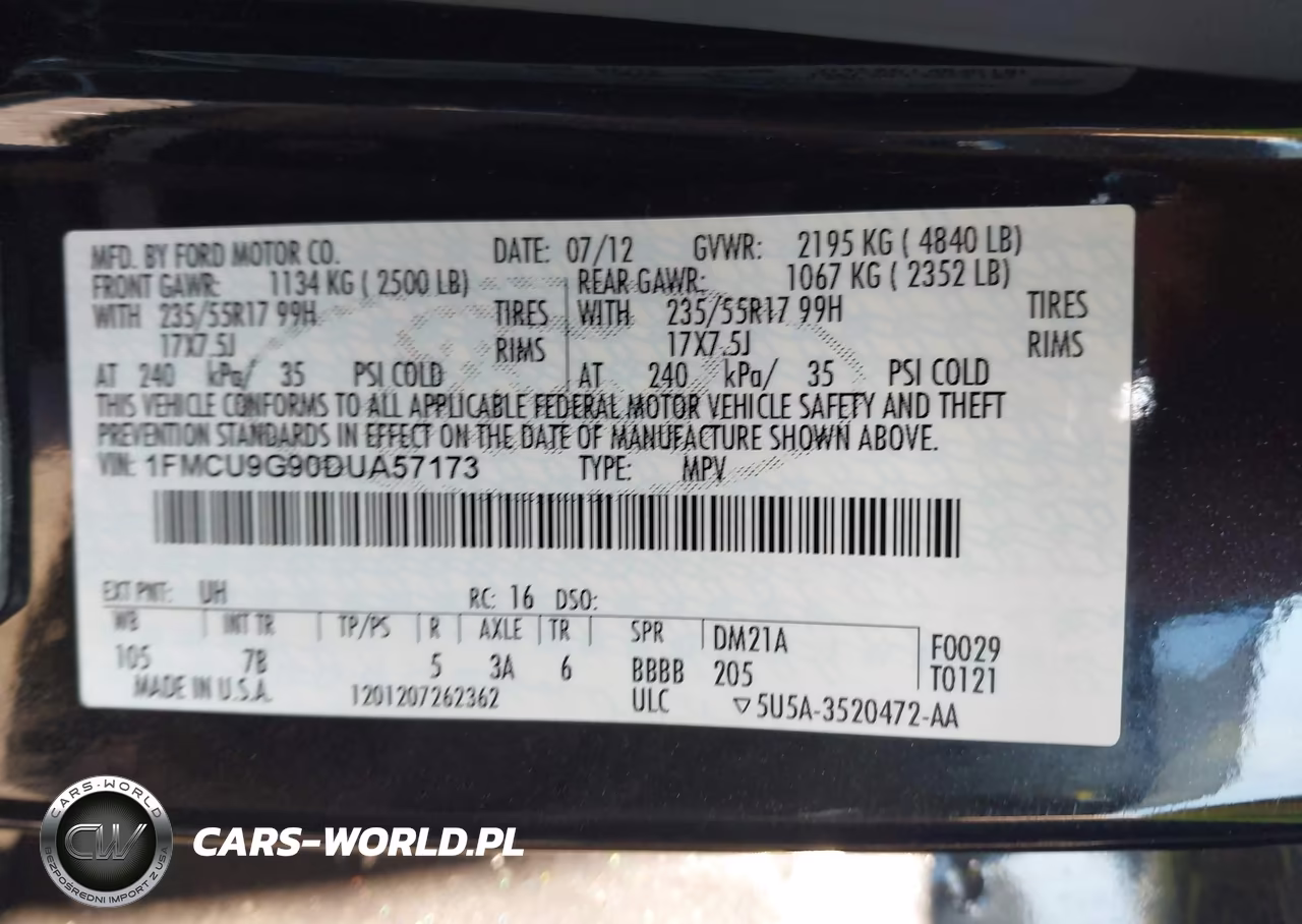 2013 Ford Escape Se VIN:1FMCU9G90DUA57173 - 9