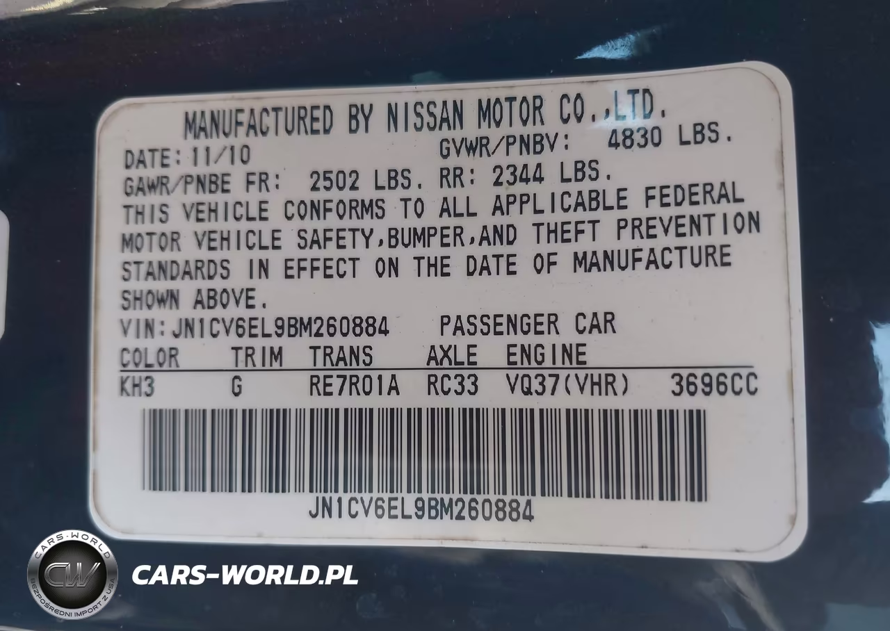 2011 Infiniti G37X VIN:JN1CV6EL9BM260884 - 9