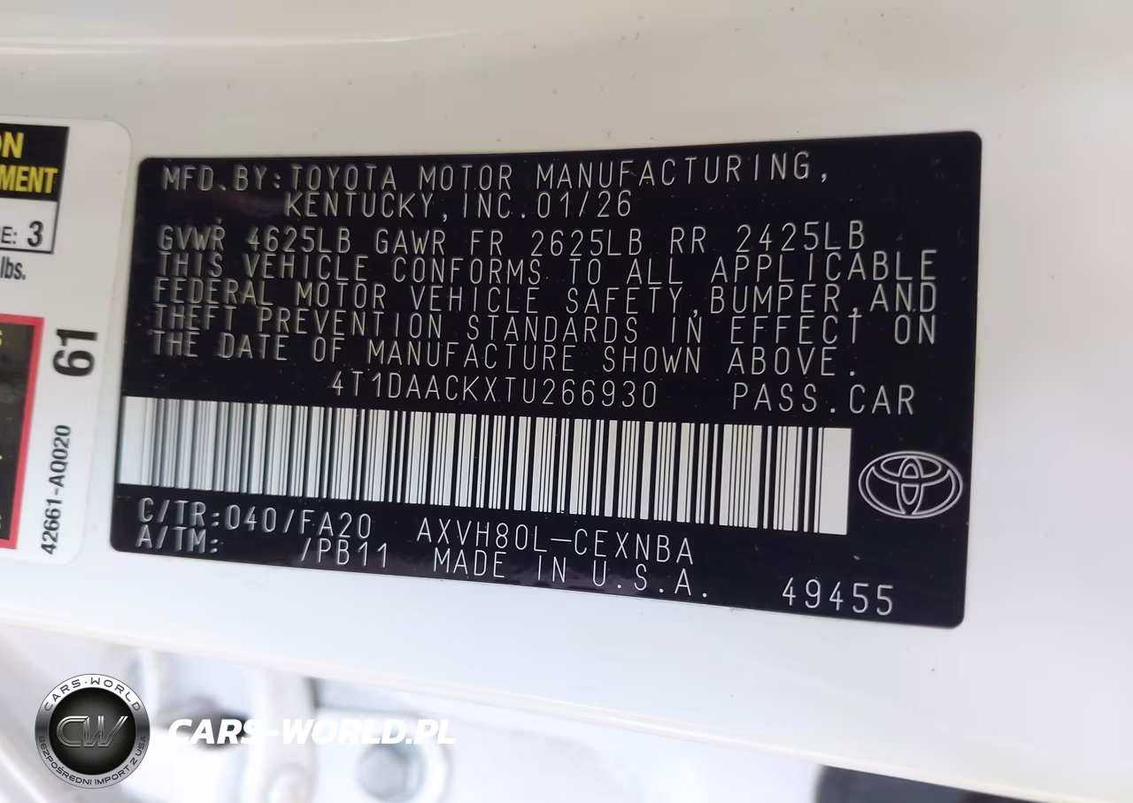 2026 Toyota Camry Le VIN:4T1DAACKXTU266930 - 9