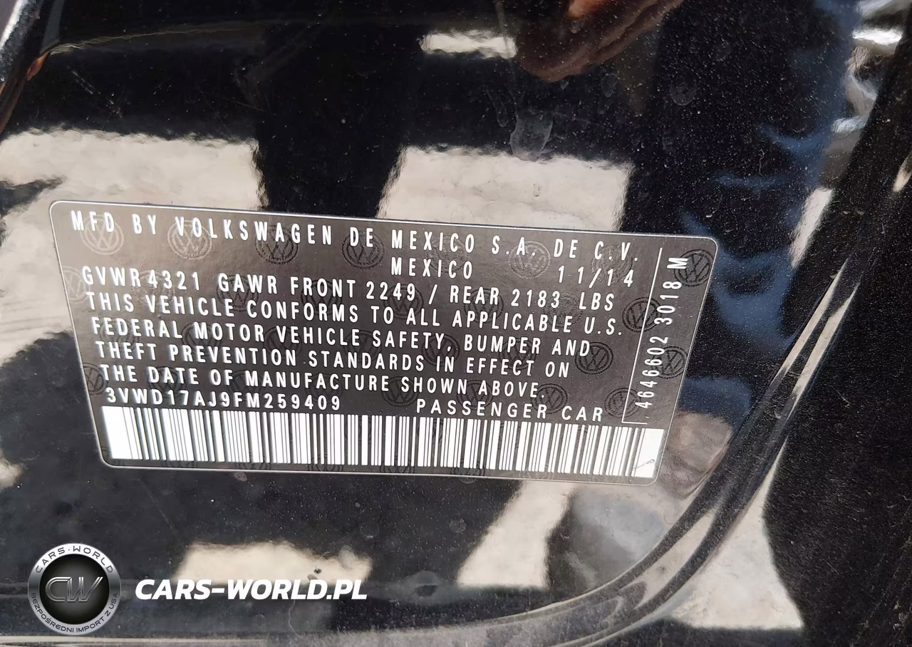 2015 Volkswagen Jetta 1.8T Se VIN:3VWD17AJ9FM259409 - 9