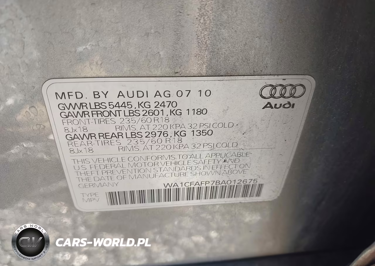 2011 Audi Q5 2.0T Premium VIN:WA1CFAFP7BA012675 - 9