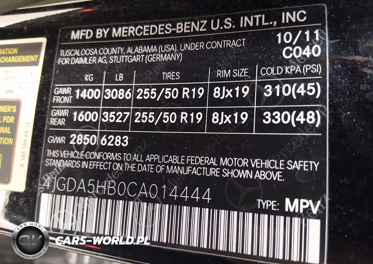 2012 Mercedes-Benz Ml 350 4Matic VIN:4JGDA5HB0CA014444 - 9