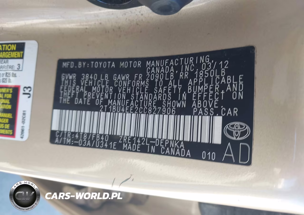 2012 Toyota Corolla Le VIN:2T1BU4EE2CC827906 - 9