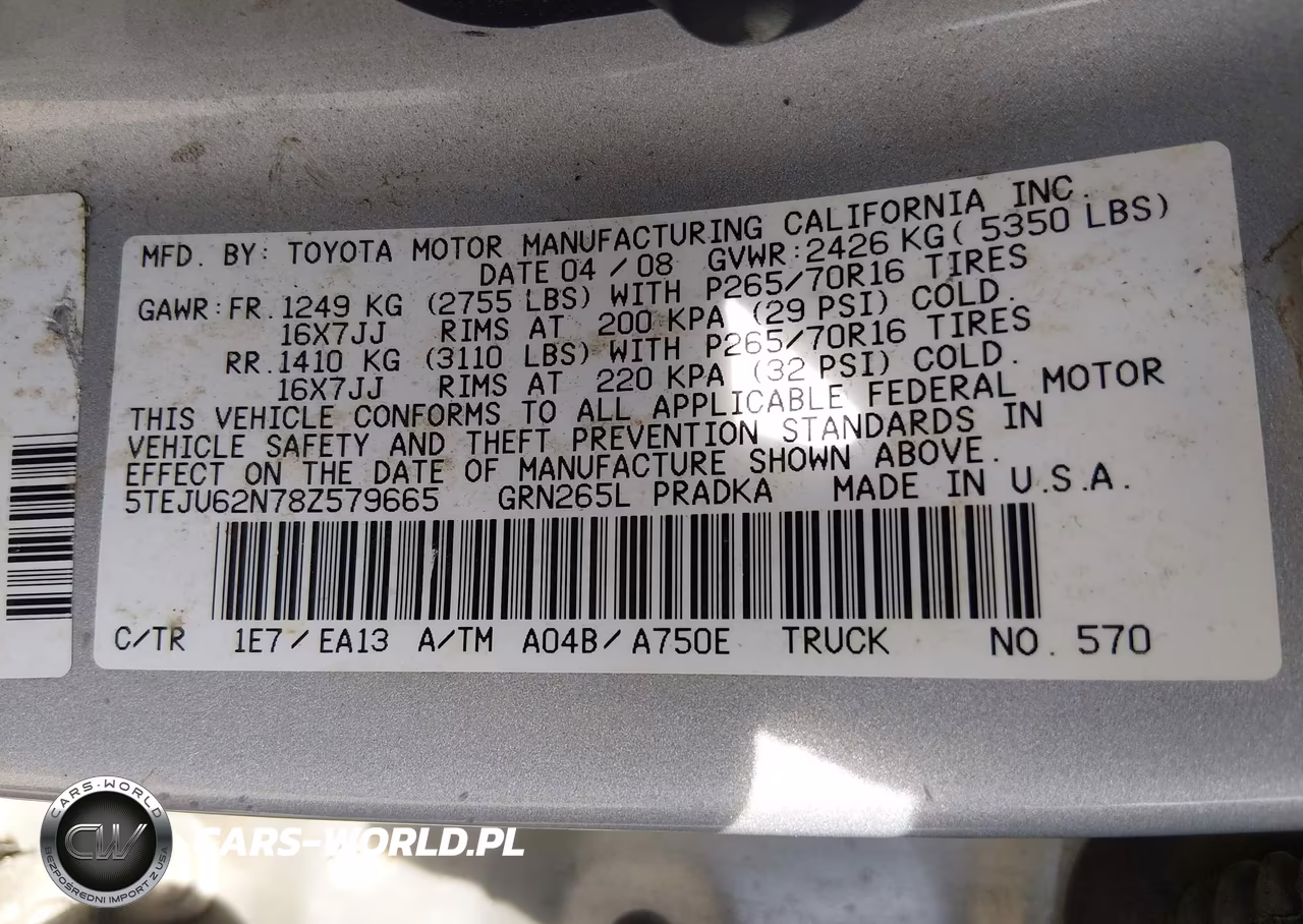 2008 Toyota Tacoma Prerunner V6 VIN:5TEJU62N78Z579665 - 9