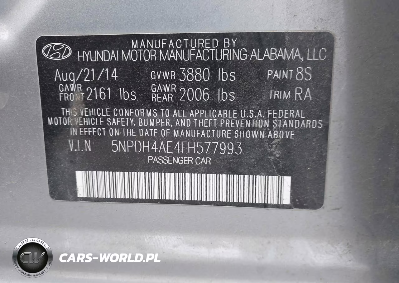2015 Hyundai Elantra Se VIN:5NPDH4AE4FH577993 - 9