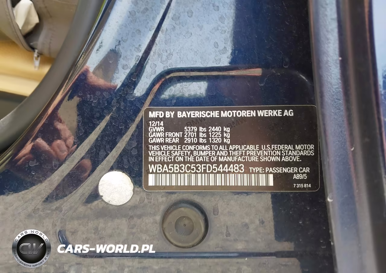 2015 BMW 535I xDrive VIN:WBA5B3C53FD544483 - 9