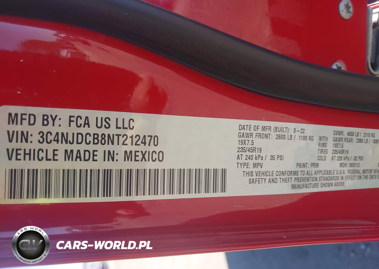 2022 Jeep Compass (Red) Edition 4X4 VIN:3C4NJDCB8NT212470 - 9