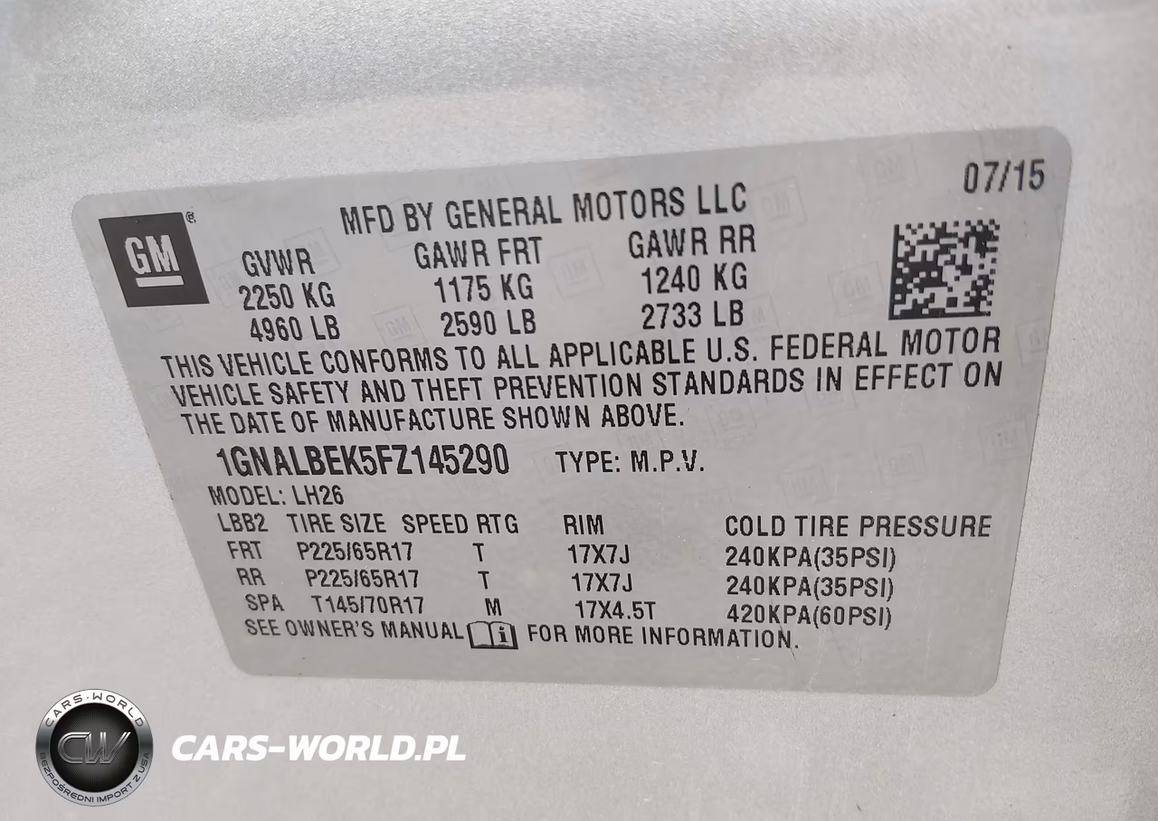 2015 Chevrolet Equinox Lt VIN:1GNALBEK5FZ145290 - 9