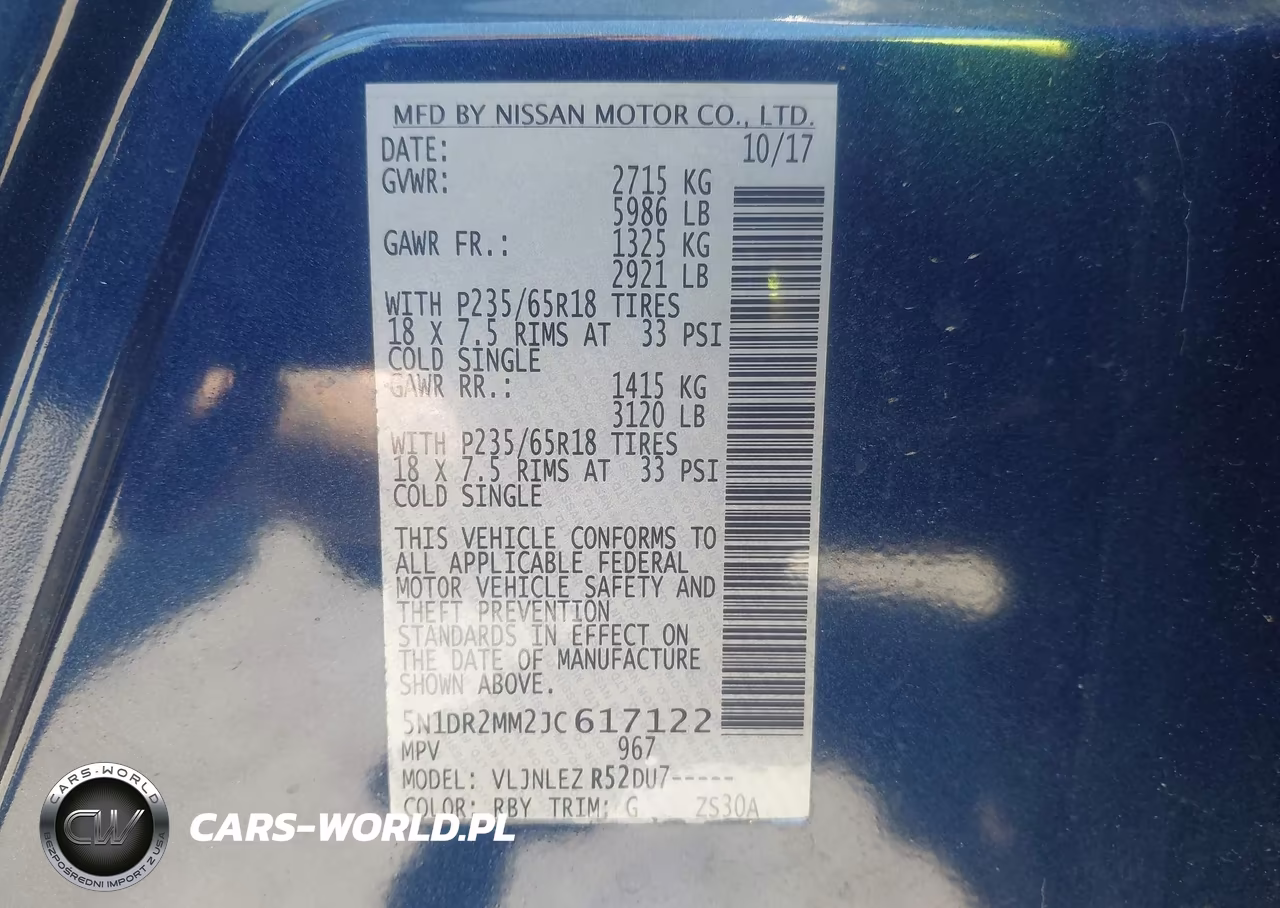 2018 Nissan Pathfinder Sv VIN:5N1DR2MM2JC617122 - 9