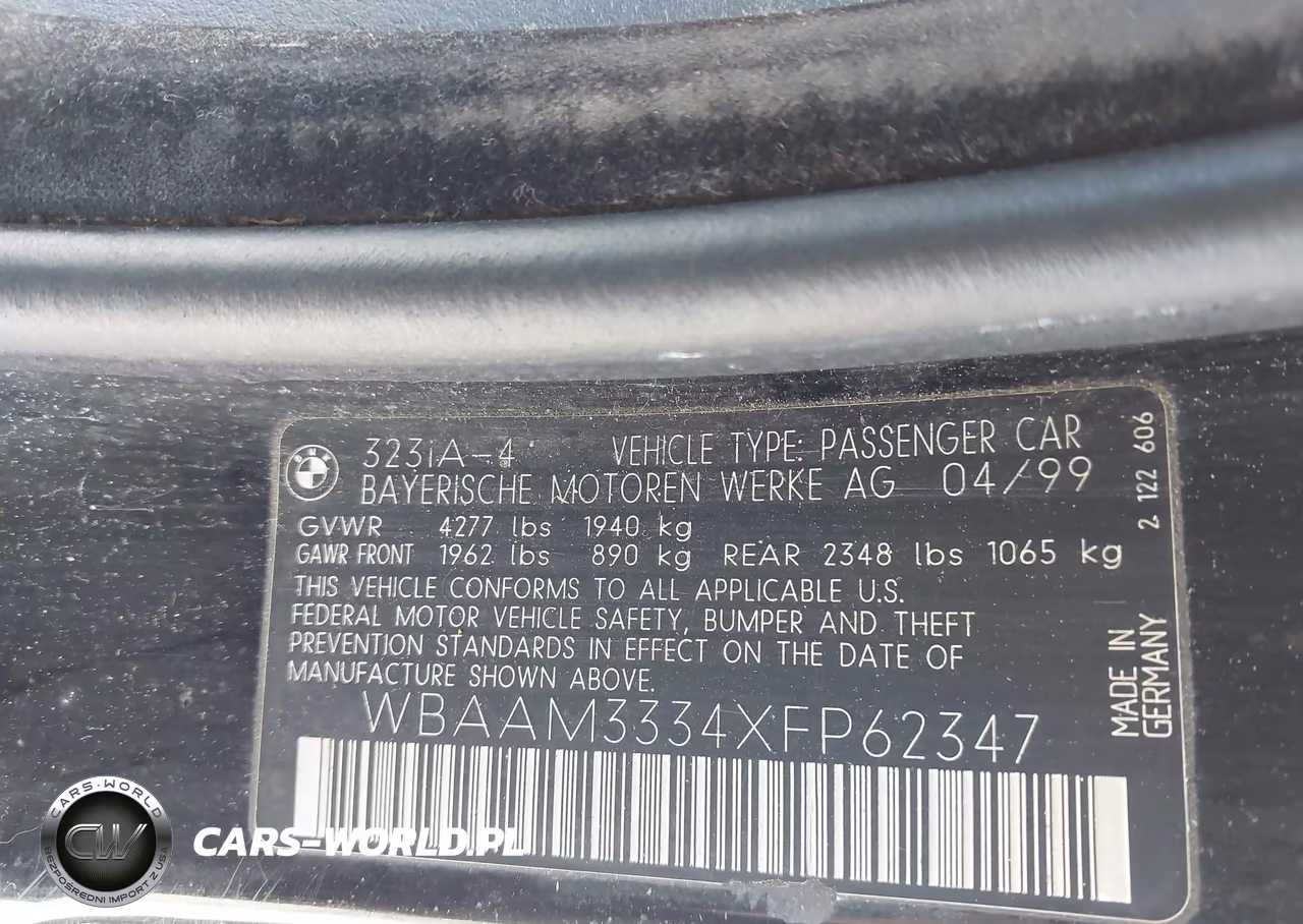 1999 BMW 323I VIN:WBAAM3334XFP62347 - 9