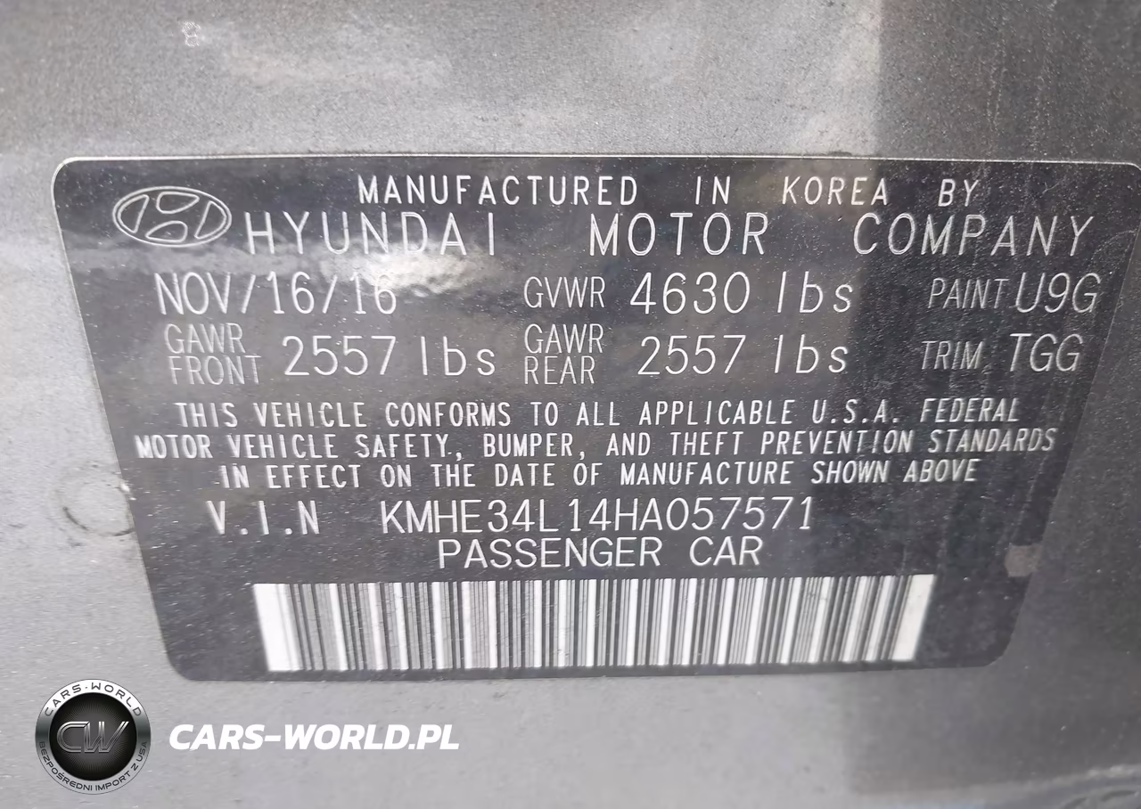 2017 Hyundai Sonata Hybrid Limited VIN:KMHE34L14HA057571 - 9
