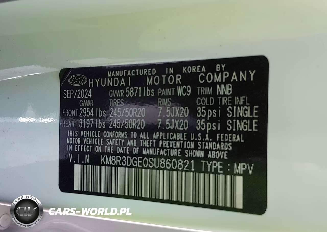 2025 Hyundai Palisade Xrt VIN:KM8R3DGE0SU860821 - 9