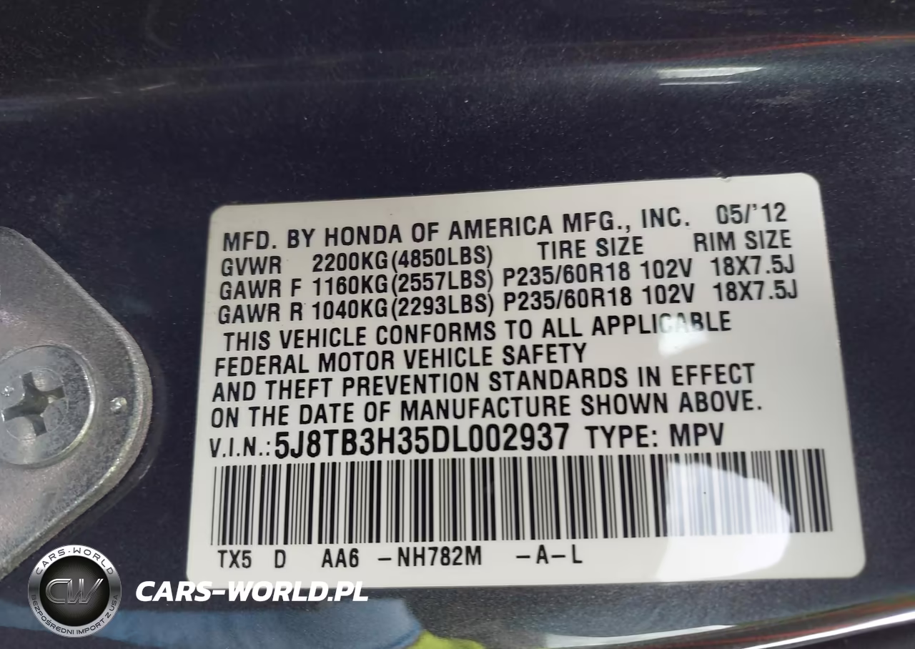 2013 Acura Rdx VIN:5J8TB3H35DL002937 - 9