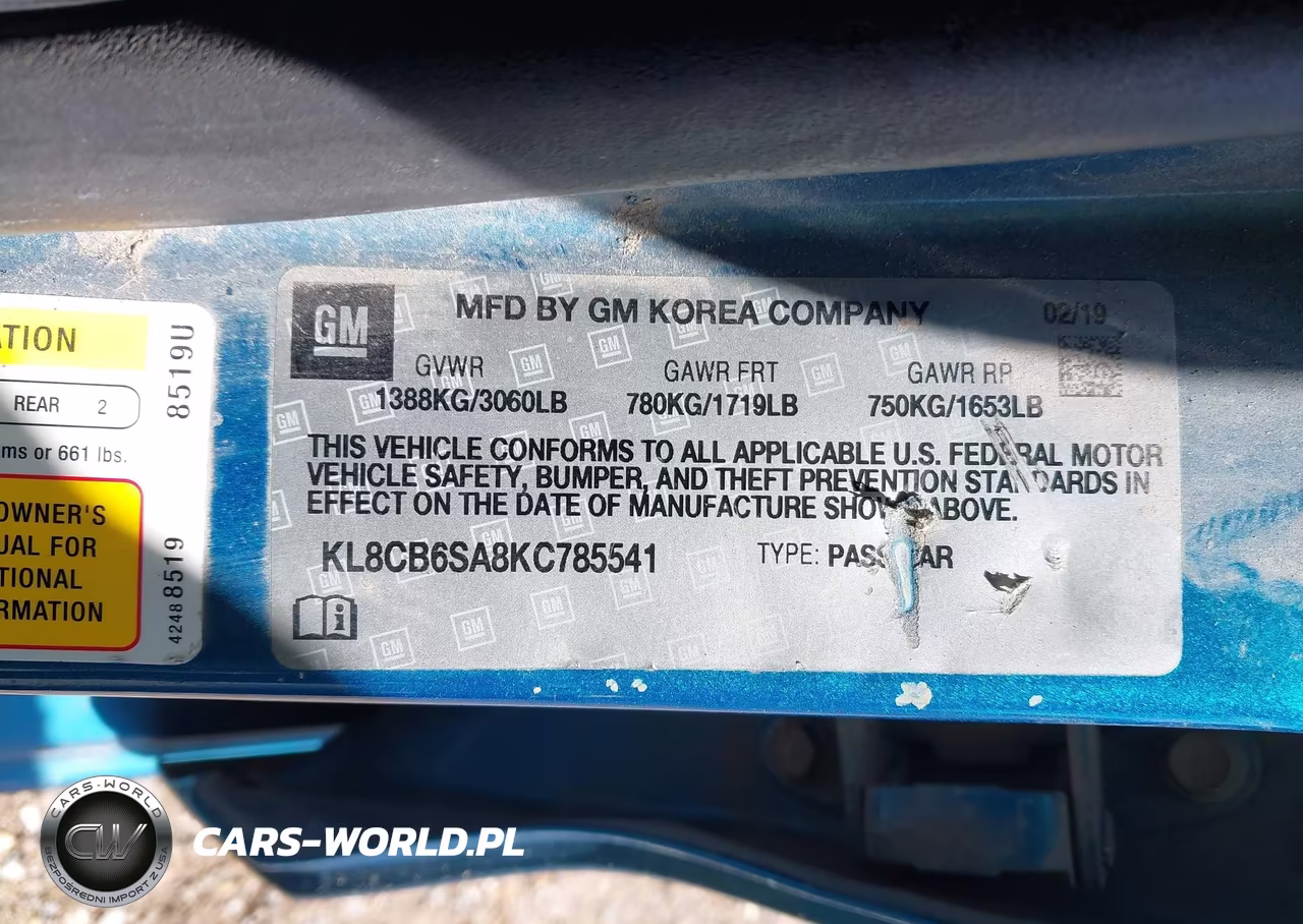 2019 Chevrolet Spark Ls Cvt VIN:KL8CB6SA8KC785541 - 9