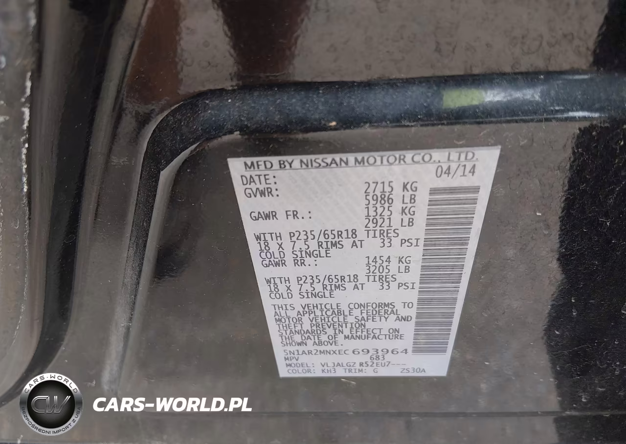 2014 Nissan Pathfinder Sl VIN:5N1AR2MNXEC693964 - 9