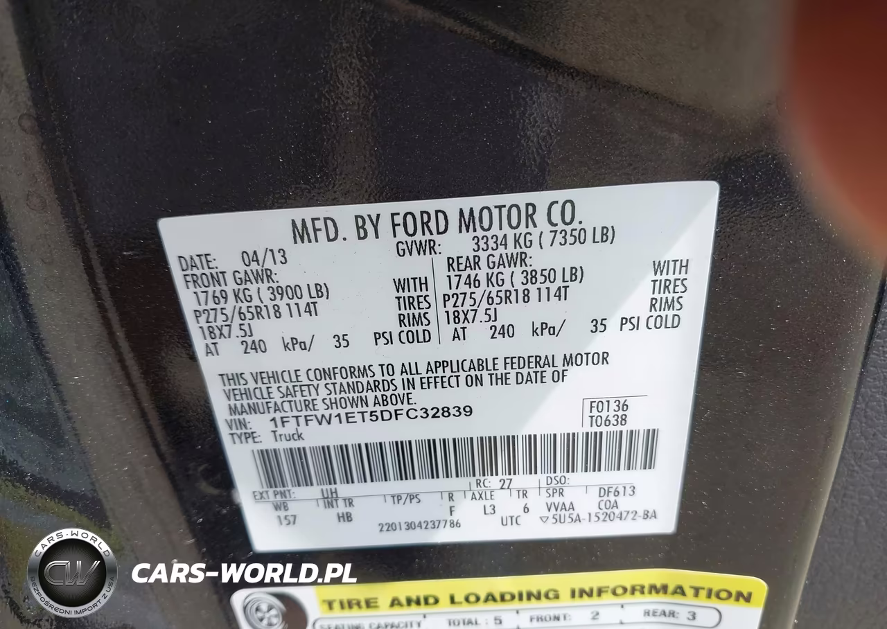 2013 Ford F-150 Fx4-King Ranch-Lariat-Limited-Platinum-Xl-Xlt VIN:1FTFW1ET5DFC32839 - 9