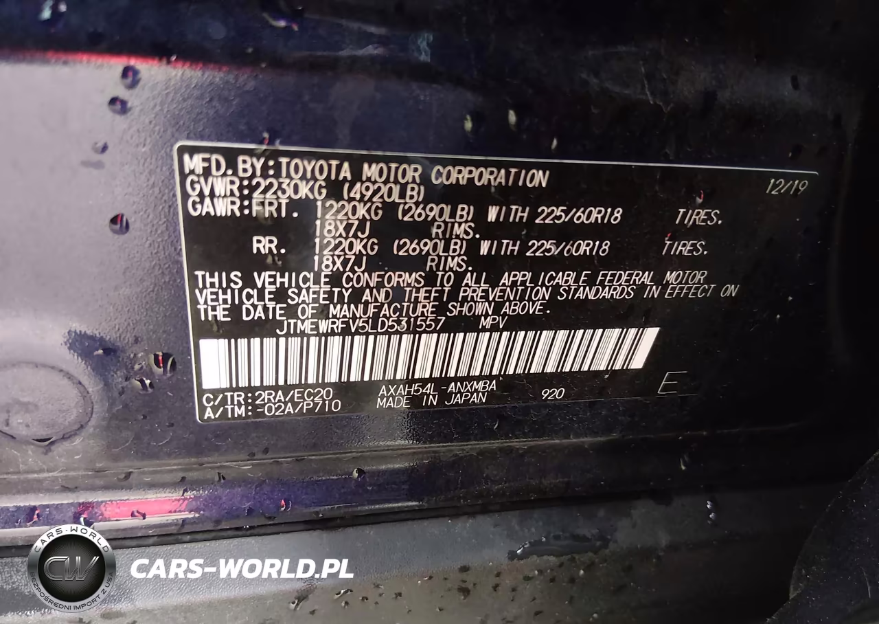 2020 Toyota Rav4 Hybrid Xse VIN:JTMEWRFV5LD531557 - 9