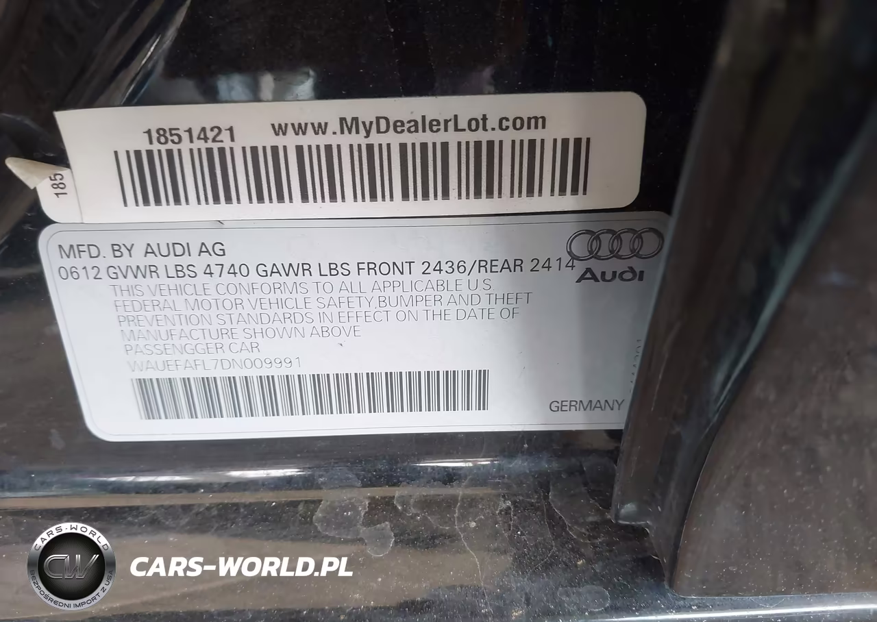 2013 Audi A4 2.0T Premium VIN:WAUEFAFL7DN009991 - 9