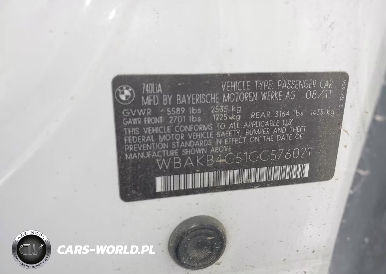 2012 BMW 740Li VIN:WBAKB4C51CC576021 - 9