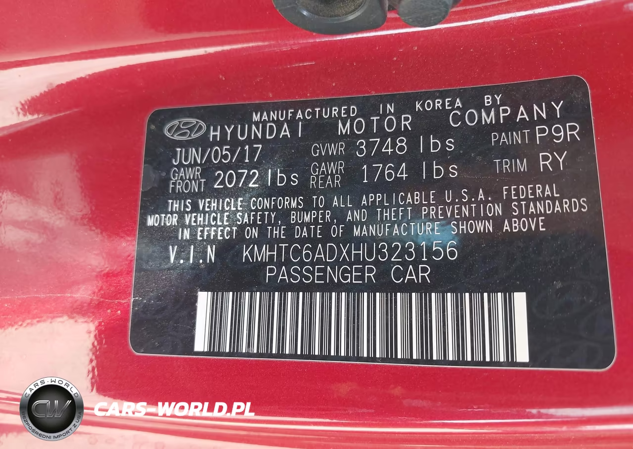 2017 Hyundai Veloster Value Edition VIN:KMHTC6ADXHU323156 - 9