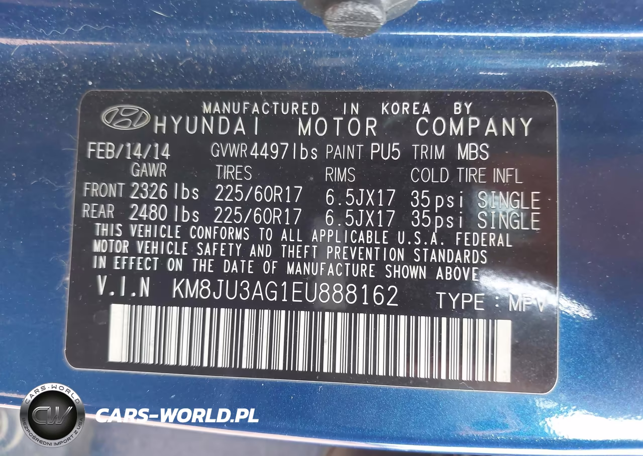 2014 Hyundai Tucson Se VIN:KM8JU3AG1EU888162 - 9