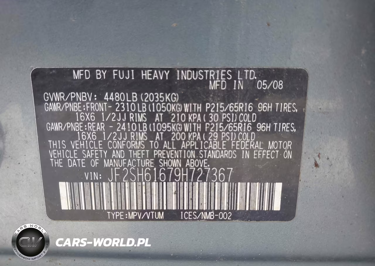 2009 Subaru Forester 2.5X VIN:JF2SH61679H727367 - 9