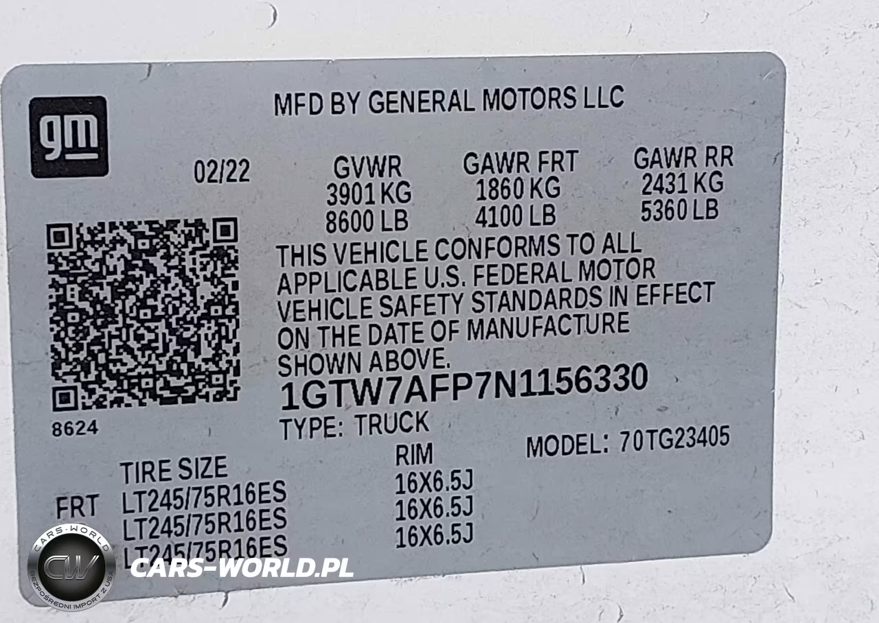 2022 GMC Savana Cargo Rwd 2500 Regular Wheelbase Work Van VIN:1GTW7AFP7N1156330 - 9