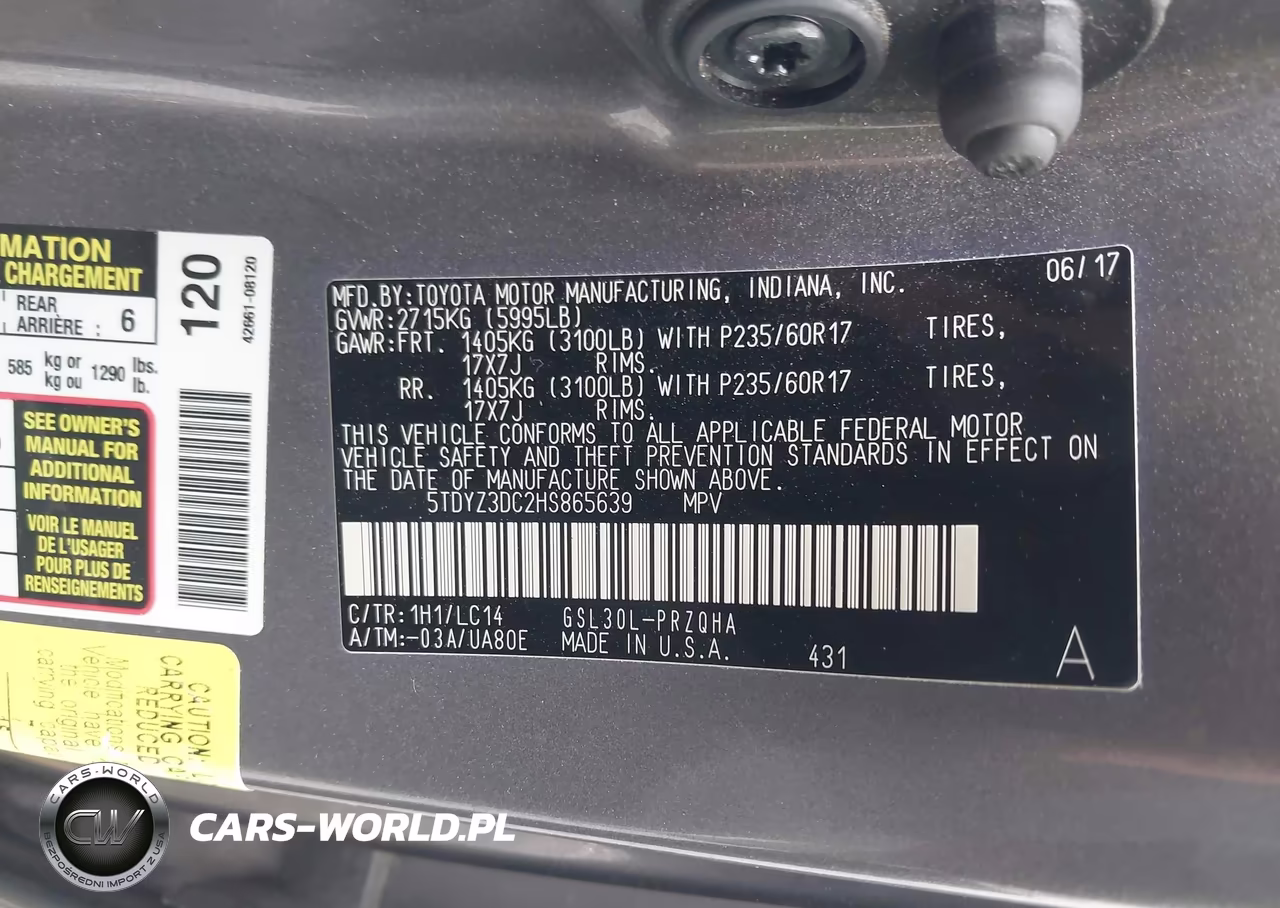 2017 Toyota Sienna Xle 8 Passenger VIN:5TDYZ3DC2HS865639 - 9