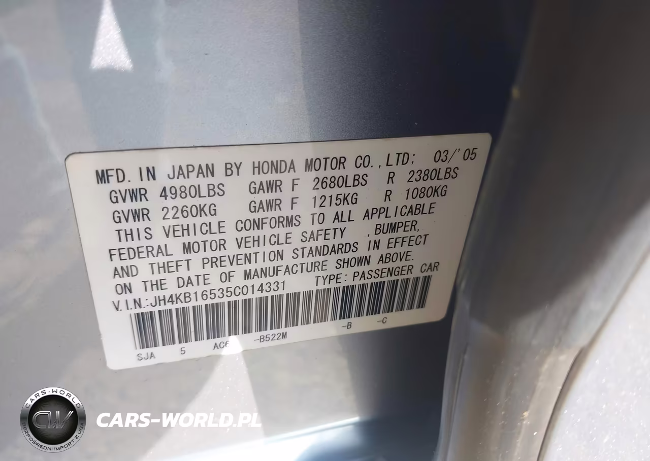 2005 Acura Rl 3.5 VIN:JH4KB16535C014331 - 9