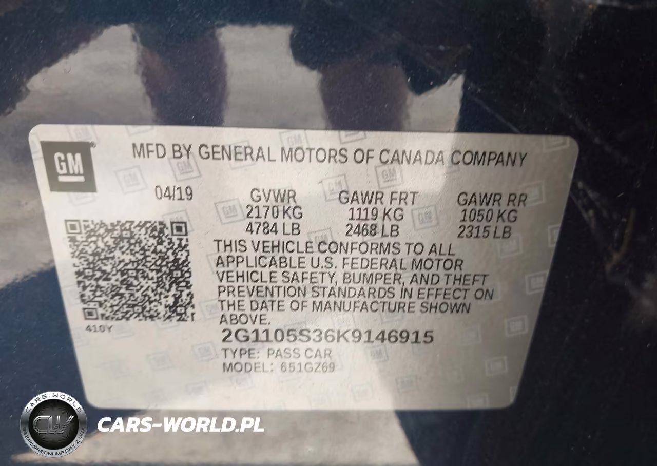 2019 Chevrolet Impala Premier VIN:2G1105S36K9146915 - 9