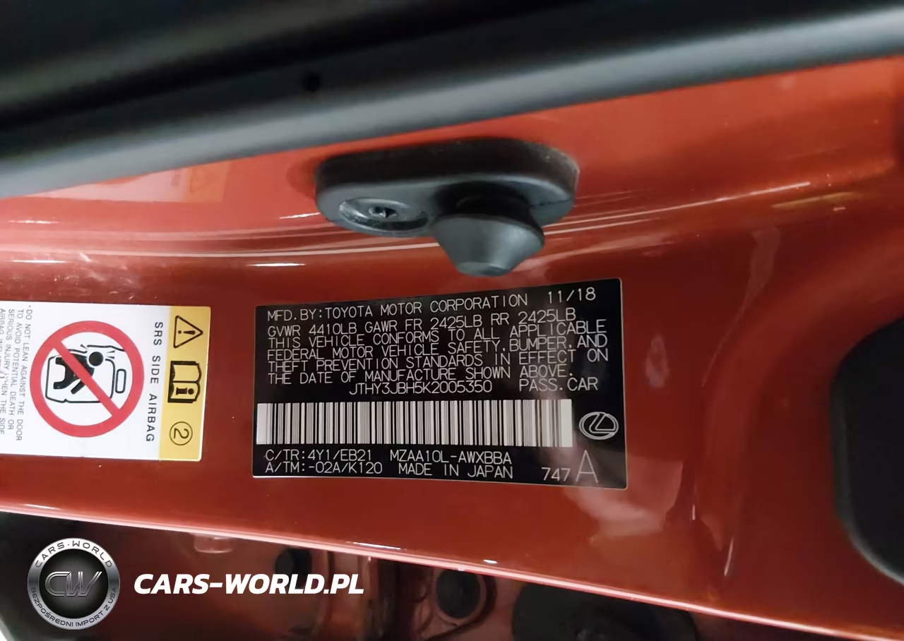 2019 Lexus Ux 200 F Sport VIN:JTHY3JBH5K2005350 - 9