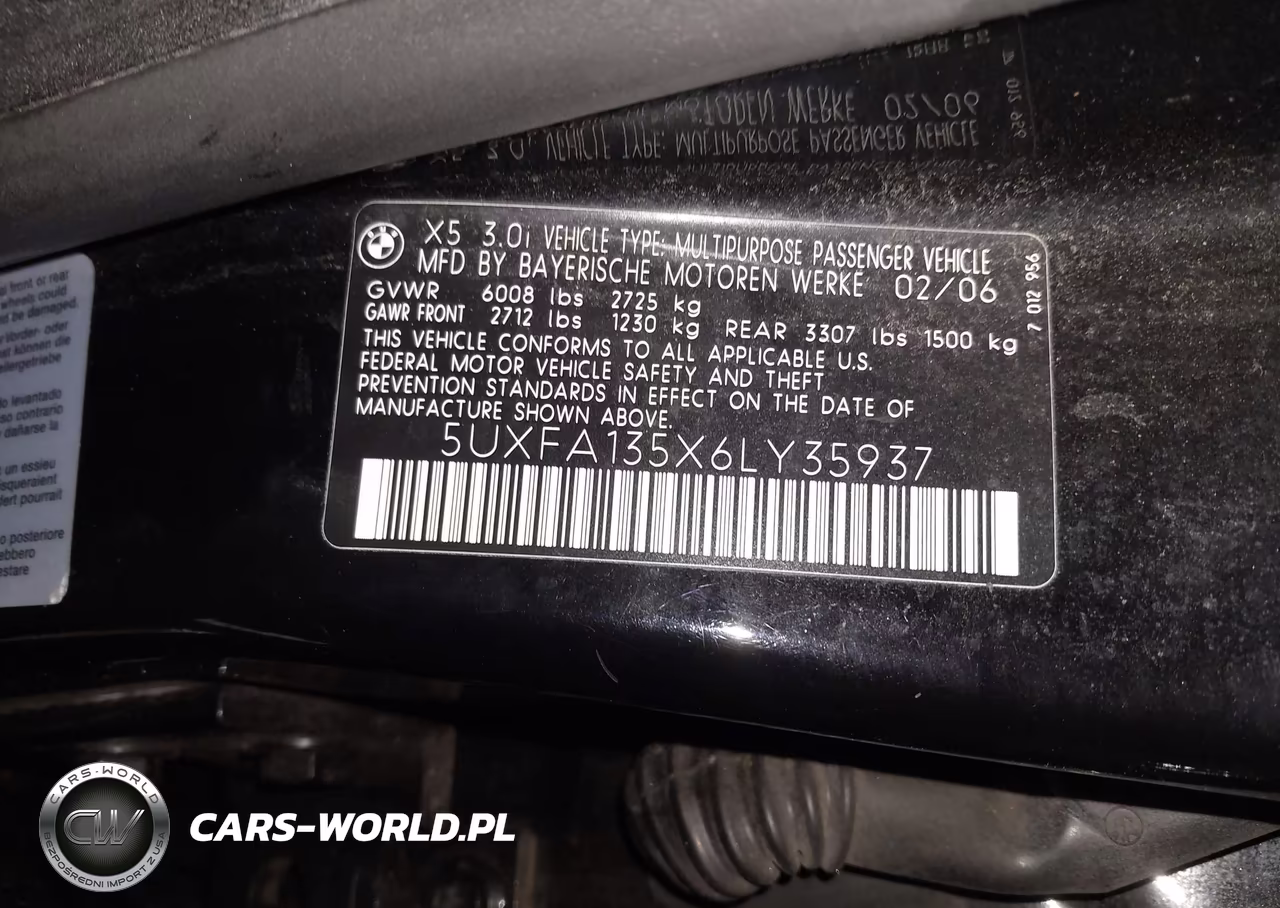 2006 BMW X5 3.0I VIN:5UXFA135X6LY35937 - 9