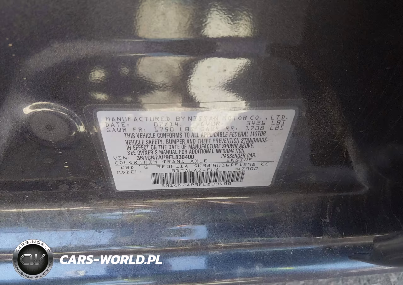 2015 Nissan Versa 1.6 S+ VIN:3N1CN7AP9FL830400 - 9
