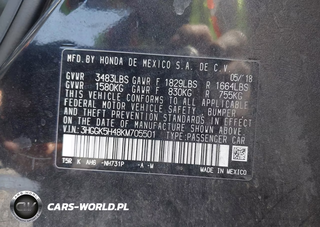 2019 Honda Fit Lx VIN:3HGGK5H48KM705501 - 9