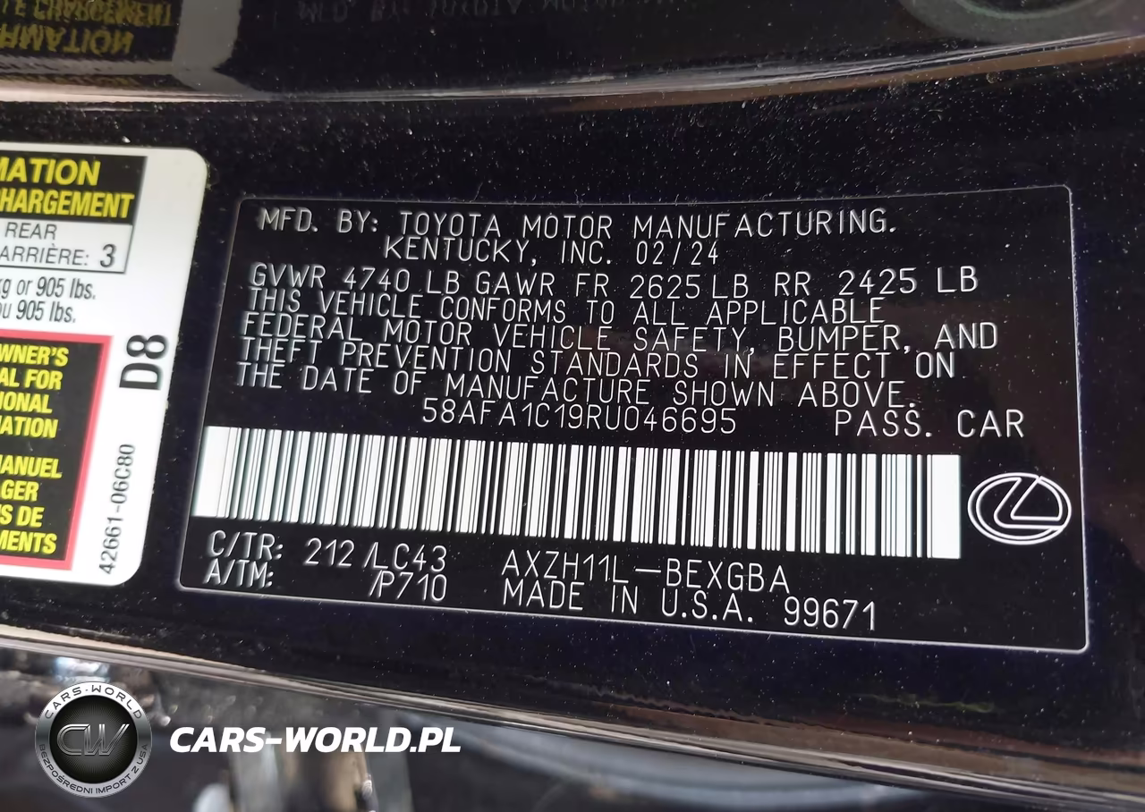 2024 Lexus Es 300H Ultra Luxury VIN:58AFA1C19RU046695 - 9