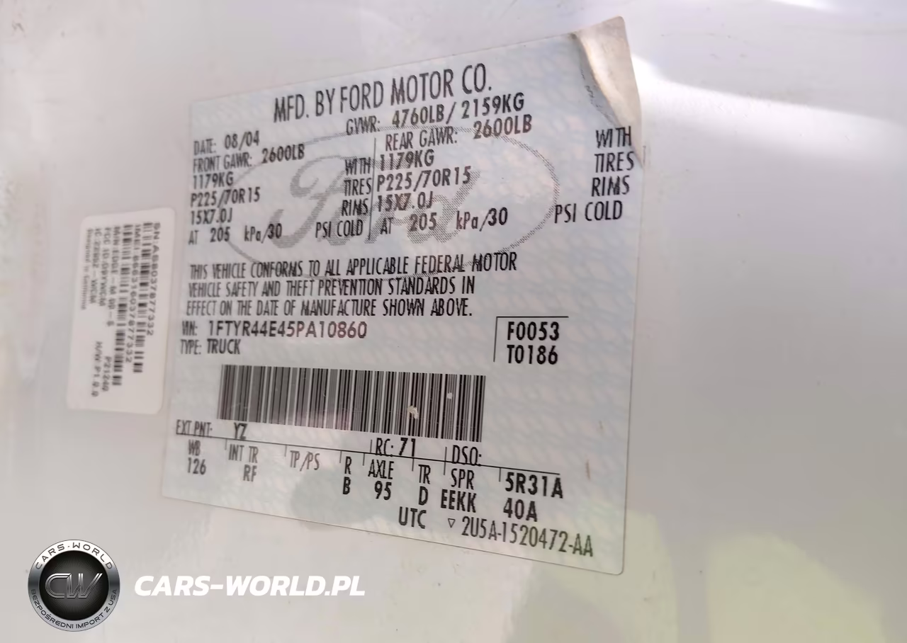 2005 Ford Ranger Edge-Stx-Xlt VIN:1FTYR44E45PA10860 - 9