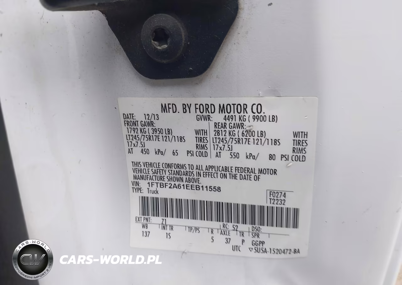 2014 Ford F-250 Xl VIN:1FTBF2A61EEB11558 - 9