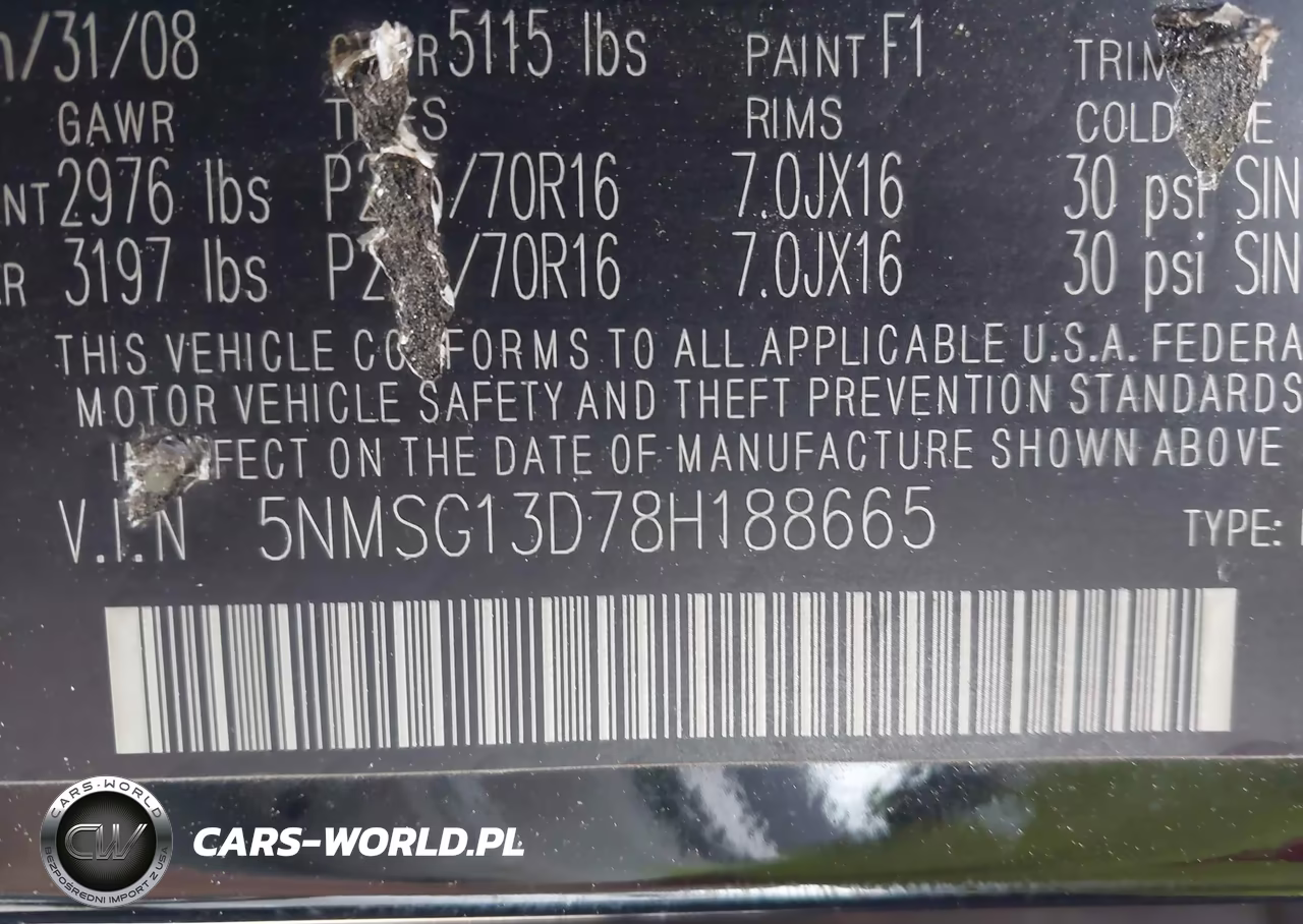 2008 Hyundai Santa Fe Gls VIN:5NMSG13D78H188665 - 9