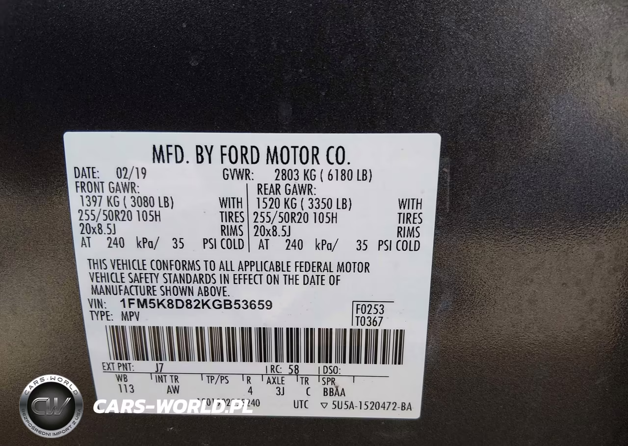2019 Ford Explorer Xlt VIN:1FM5K8D82KGB53659 - 9