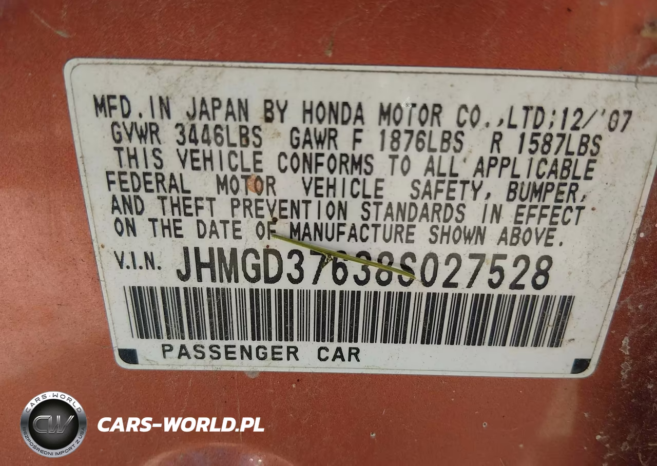 2008 Honda Fit Sport VIN:JHMGD37638S027528 - 9
