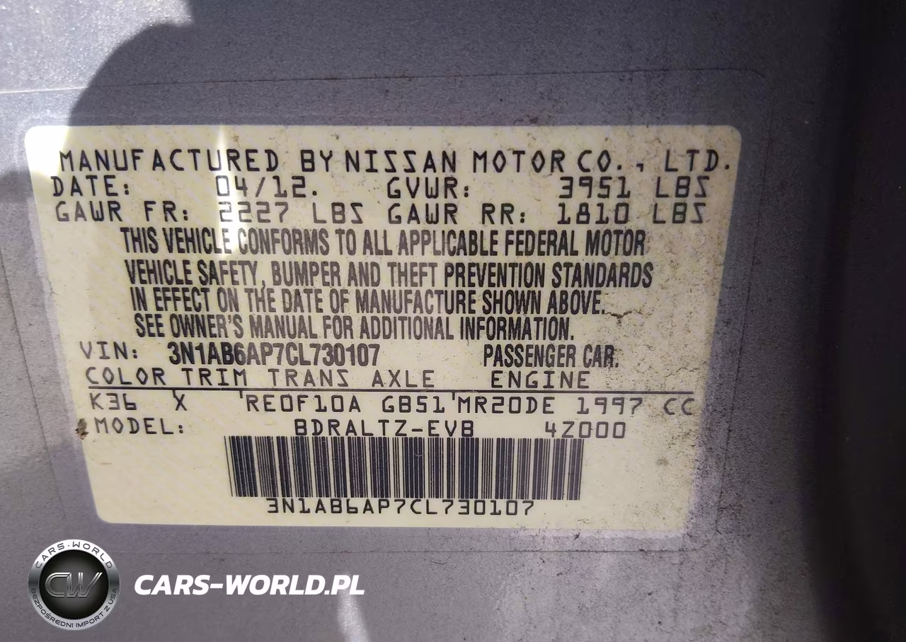 2012 Nissan Sentra 2.0 S VIN:3N1AB6AP7CL730107 - 9