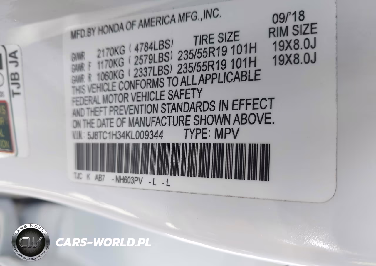2019 Acura Rdx Standard VIN:5J8TC1H34KL009344 - 9